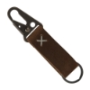 Busker Leather Keychain with Antique Nickel Carabiner - Distressed Brown
