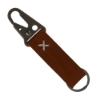 Busker Leather Keychain with Antique Nickel Carabiner - Tan