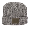 Milliner Cuffed Knit Beanie with Leather Patch - Distressed Brown