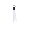 Dye Sublimated Keychain with Leather Accent - Black