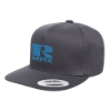 Yupoong 6007 Five Panel Flat Bill Cap - Dark Gray