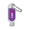 1.9 oz. Single Color Moisture Bead Sanitizer in Clear Bottle with Carabiner - Blue