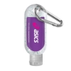 1.9 oz. Single Color Moisture Bead Sanitizer in Clear Bottle with Carabiner - Teal Green