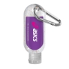 1.9 oz. Single Color Moisture Bead Sanitizer in Clear Bottle with Carabiner - Orange