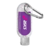 1.9 oz. Single Color Moisture Bead Sanitizer in Clear Bottle with Carabiner - Red