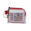 First Aid Kit in a Zippered Clear Nylon Bag - Red