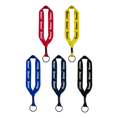 3/4" Polyester Key Chain with Crimp Split Ring - Group