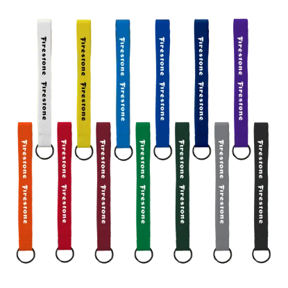3/4" Sewn Polyester wrist Keychain with Metal Split-Ring - Group