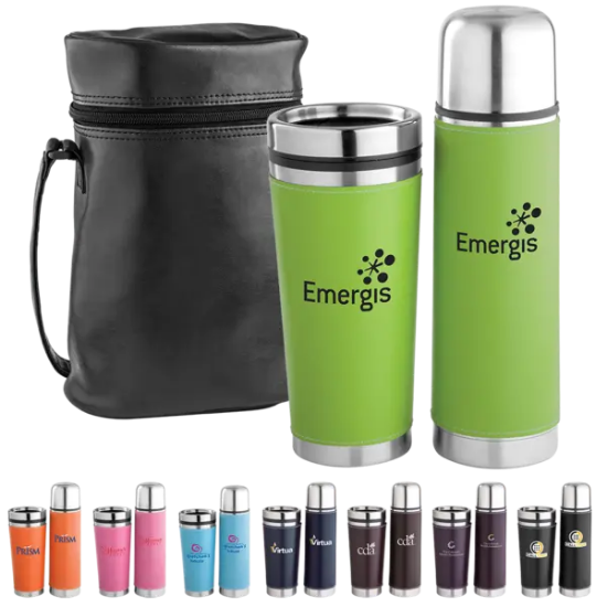 Leatherette Tumbler / Vacuum Bottle Set - Group