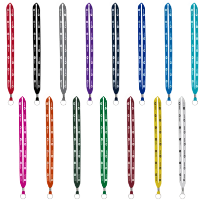 IMPORT Rush 1/2" Polyester Lanyard with Silver Crimp & Split-Ring - Group