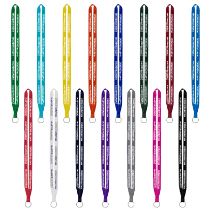 IMPORT Rush 1/2" Polyester Lanyard with Sewn Silver Metal Split-Ring - Group