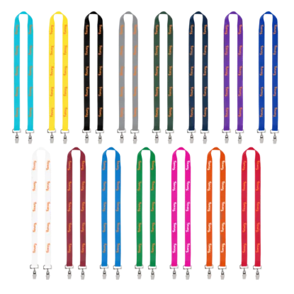 IMPORT Rush 3/4" Polyester 2-Ended Lanyard with Dual Sewn Silver Metal Split-Ring - Group