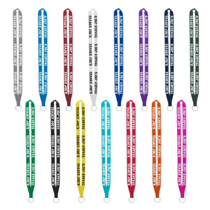 IMPORT Rush 5/8" Polyester Lanyard with Sewn Silver Metal Split-Ring - Group