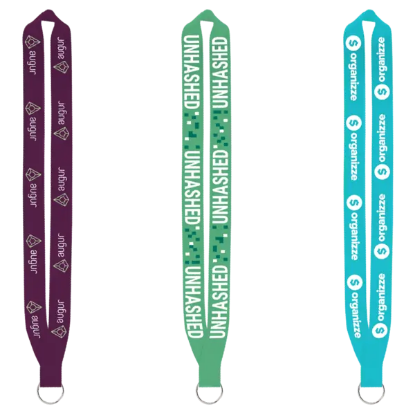 IMPORT Rush 1" Dye-Sublimated Lanyard with Sewn Silver Metal Split-Ring - Group