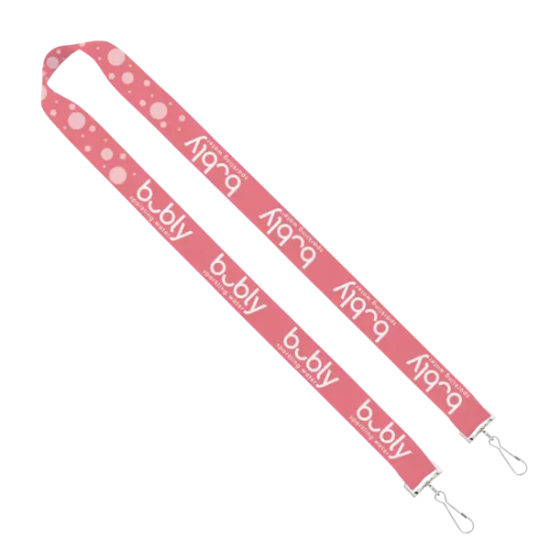 IMPORT Rush 1" Dye-Sublimated 2-Ended Lanyard with Dual Sewn Silver Metal Crimp & Split-Ring - Group