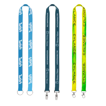IMPORT Rush 3/4" Dye-Sublimated Double-Ended Lanyard with Dual Sewn Silver Metal Split-Ring - Group