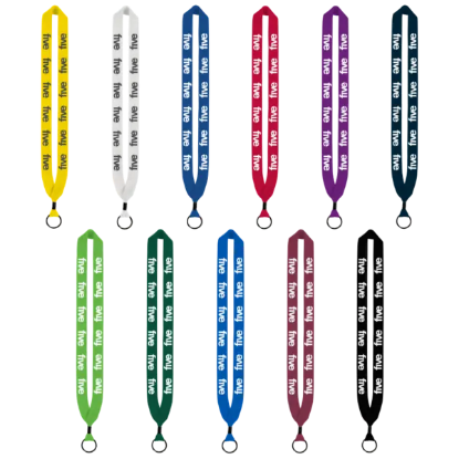 1" Cotton Lanyard with Metal Crimp & Metal Split-Ring - Group