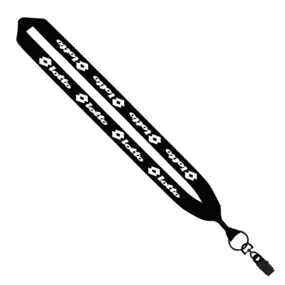1" Cotton Lanyard with Metal Crimp & Metal Bulldog Clip - Group