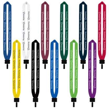 1" Cotton Lanyard with Plastic Clamshell & O-Ring - Group