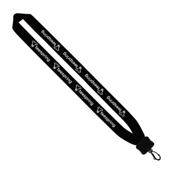 1" Cotton Lanyard with Plastic Clamshell & Swivel Snap Hook - Group