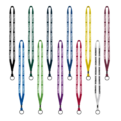 1/2" Cotton Lanyard with Metal Crimp & Split-Ring - Group