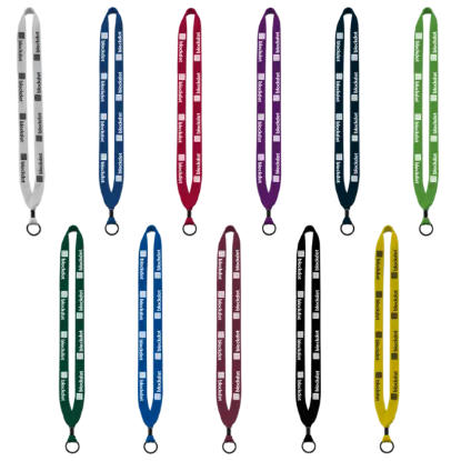 3/4" Cotton Lanyard with Metal Crimp & Split-Ring - Group