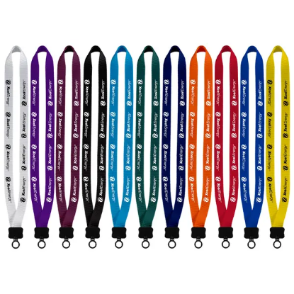 3/4" Smooth Nylon Lanyard with Plastic Clamshell & O-Ring - Group