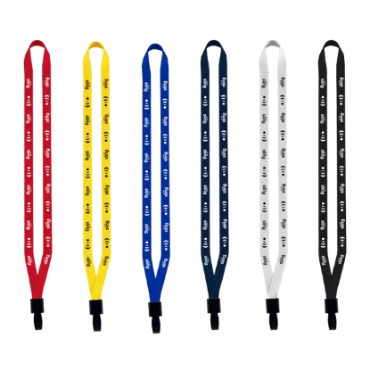 1/2" Polyester Lanyard with Non-Swivel Plastic Hook - Group