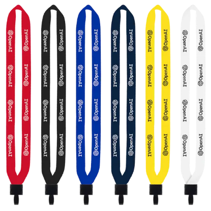 3/4" Polyester Lanyard with Non-Swivel Plastic Hook - Group