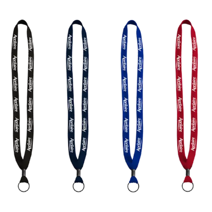 5/8" Polyester Shoelace Lanyard with Metal Crimp & Split-Ring - Group