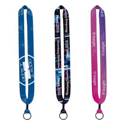 1" Dye-Sublimated Lanyard with Metal Crimp & Metal Split-Ring - Group
