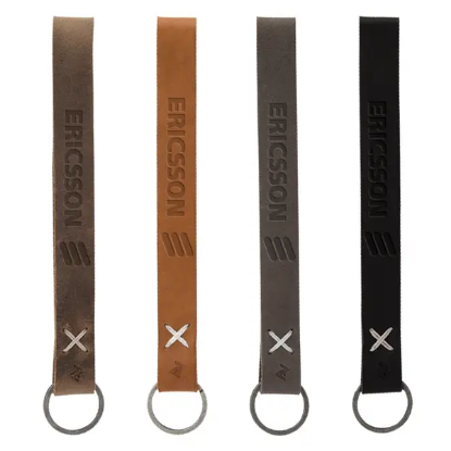 Hayward Leather Wrist Keychain with Metal Split-Ring - Group