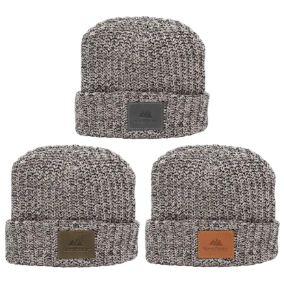 Milliner Cuffed Knit Beanie with Leather Patch - Group