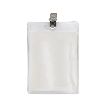 3" x 4" Blank Vertical Vinyl Pouch with Bulldog Clip - Default