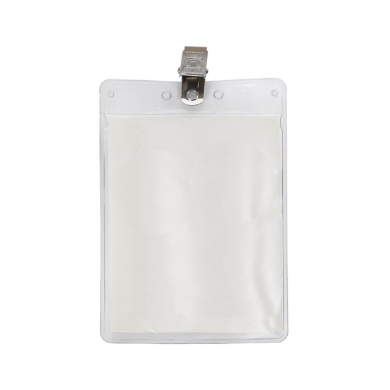 3" x 4" Blank Vertical Vinyl Pouch with Bulldog Clip - Default