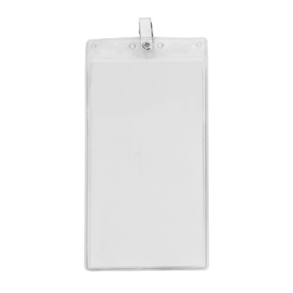 4" x 8" Blank Oversized Vertical Vinyl Pouch with Bulldog Clip - Default