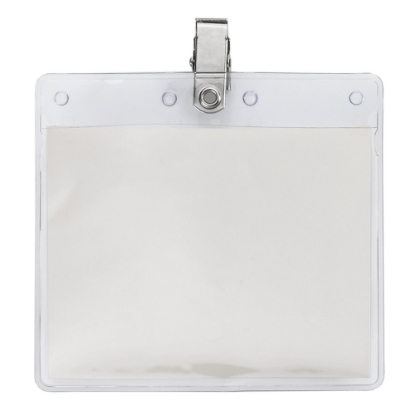 4" x 3" Printed Horizontal Vinyl Pouch with Bulldog Clip - Default
