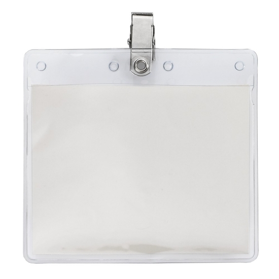 4" x 3" Printed Horizontal Vinyl Pouch with Bulldog Clip - Default