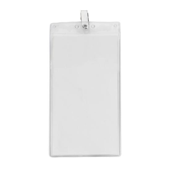 4" x 8" Printed Oversized Vertical Vinyl Pouch with Bulldog Clip - Default
