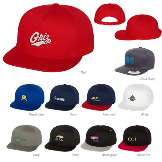 Yupoong 6007 Five Panel Flat Bill Cap - Group