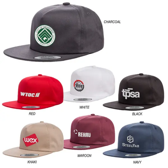 Yupoong 6502 Unstructured Five-Panel Snapback Cap - Group