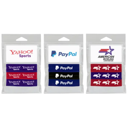 3 Piece 3/4" Fold Over Hair Tie (1 Color Imprint) and Card Holder (Full-Color)