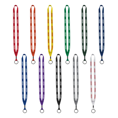 1/2" Polyester Lanyard with Metal Crimp & Split-Ring