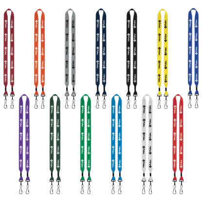3/4" 2-Ended Polyester Lanyard with Metal Crimp & Metal Swivel Snap Hook