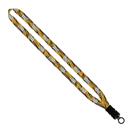 1/2" Dye-Sublimated Lanyard with Plastic Snap-Buckle Release and Plastic O-Ring