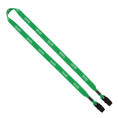 5/8" Dye-Sublimated Tubular Double Bulldog Clip Lanyard