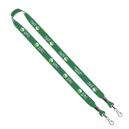 3/4" rPET Dye-Sublimated Double-Ended Lanyard With Metal Crimp and Swivel Snap Hook