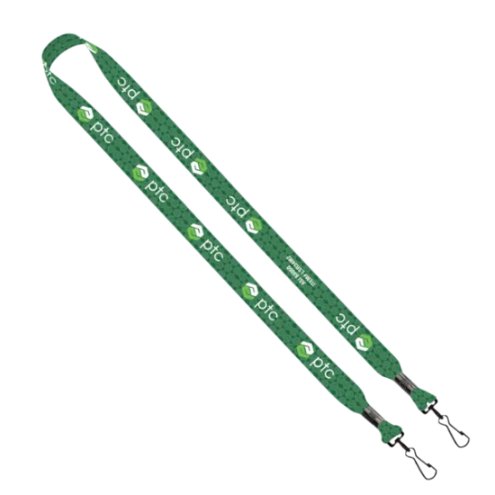 3/4" rPET Dye-Sublimated Double-Ended Lanyard With Metal Crimp and Swivel Snap Hook