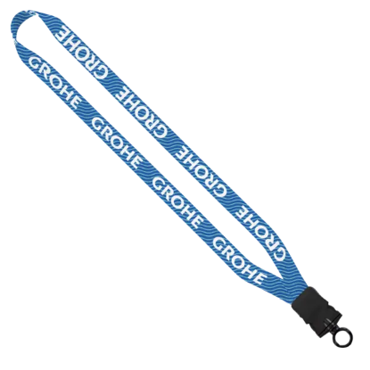 3/4" rPET Dye-Sublimated Lanyard with Plastic Snap-Buckle Release and O-Ring