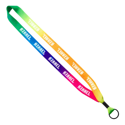 3/4" Tie Dye Lanyard with Metal Crimp & Metal Split-Ring